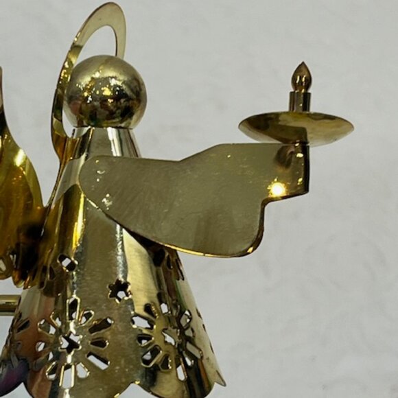 VTG Brass Metal Long Handle Angel Holiday Christmas Candle Snuffer 9" Long - Picture 6 of 14